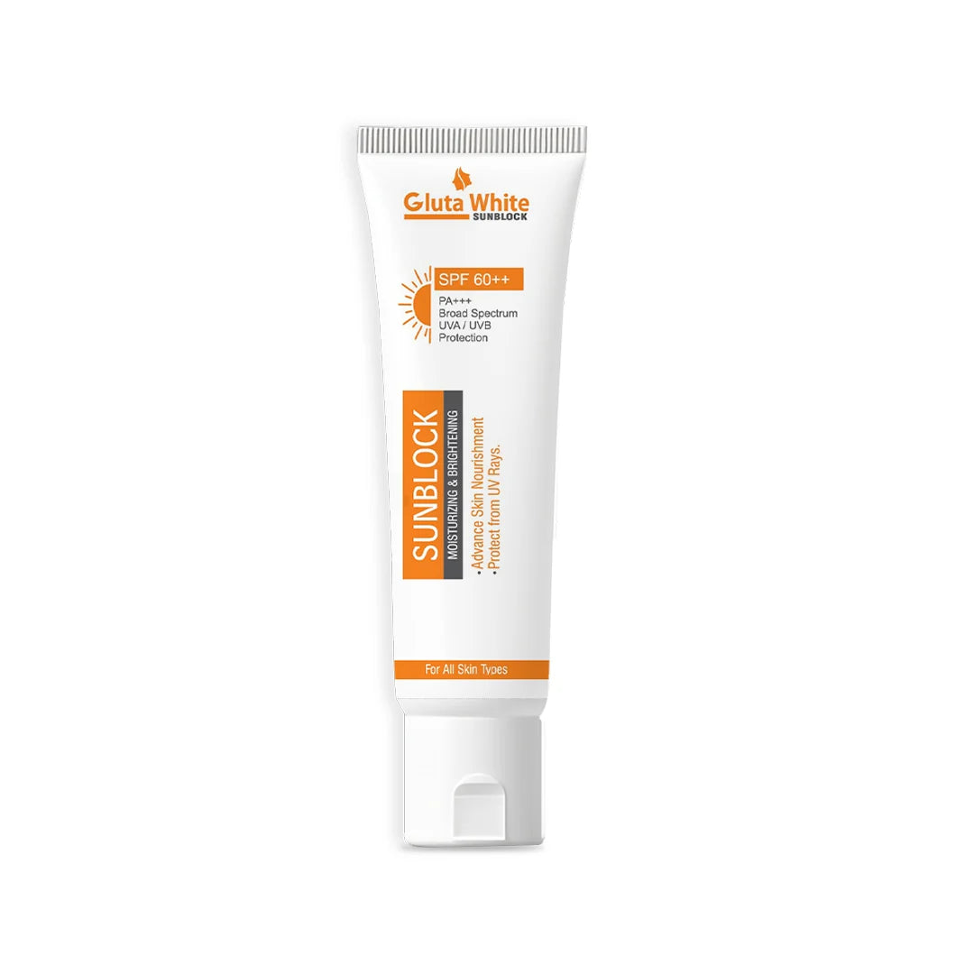 Gluta White Sunblock SPF 60 – Whitening & UV Protection ✨